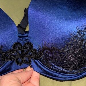 Soma Midnight Blue Satin Lace Bra